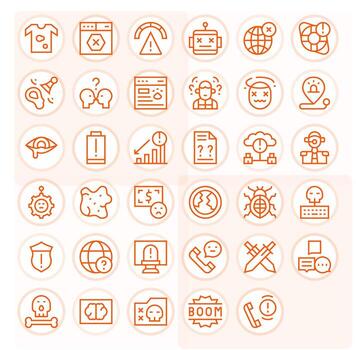 35 monitor Perfecto regular línea íconos diseñado para problema interfaz vector