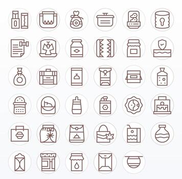 sellado profesional conjunto con 35 regular línea monitor Perfecto alto resolución íconos vector