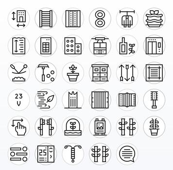 vertical icono caja de herramientas presentando 35 píxel alineado 64 x 64 regular línea elementos vector