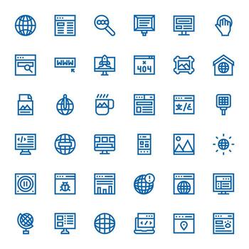 36 píxel optimizado negrita línea íconos desde sitio web colección vector