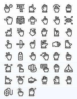 Cursor Professional Set with 45 Bold Line Grid Fitted 256x256 Icons vector