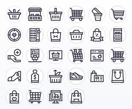 28 Bold Line Editable Icons tailored for Buy High Resolution interface vector