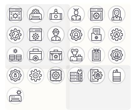 administración icono repositorio conteniendo 25 regular línea alto resolución editable gráficos vector