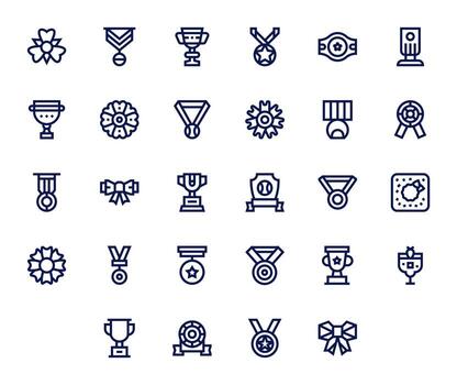 28 High Resolution Bold Line Icons optimized for Laurel Detail Enhanced display vector