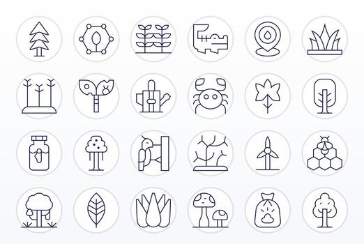 24 íconos para ecología optimizado en píxel alineado alto resolución Delgado línea resolución vector