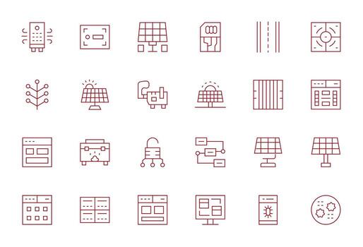 Module Modern Collection with 24 Thin Line 64x64 Pixel Optimized Icons vector