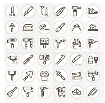 Diy Scalable Set featuring 36 Editable Bold Line 256x256 Icons vector
