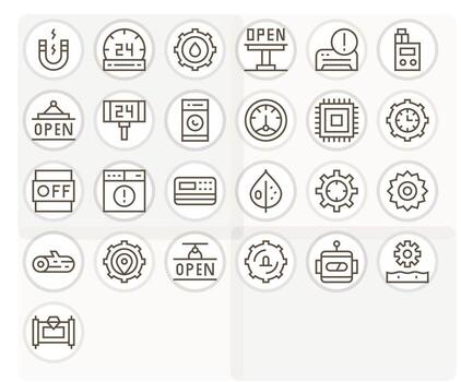 Operational Icon Arsenal with 25 High Resolution Regular Line PIXEL Perfect designs vector