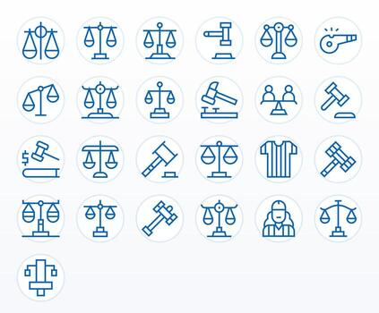 Arbitration 128x128 Icon Pack with 25 Regular Line Pixel Aligned Elements vector