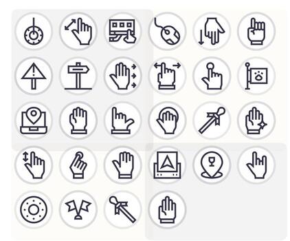 Pointer Essential Set including 28 PIXEL Perfect Bold Line 256x256 Icons vector