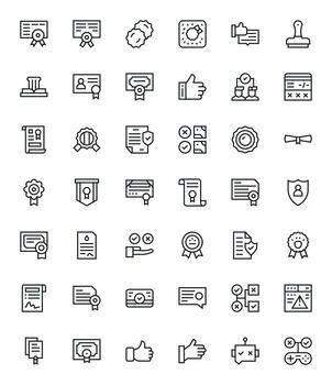 validación píxel optimizado conjunto con 42 64 x 64 regular línea íconos vector