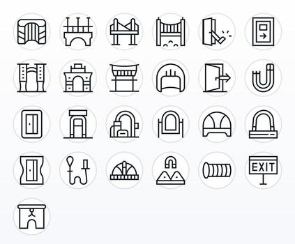 25 Display Perfect 64x64 Icons for Passage in elegant Regular Line design vector