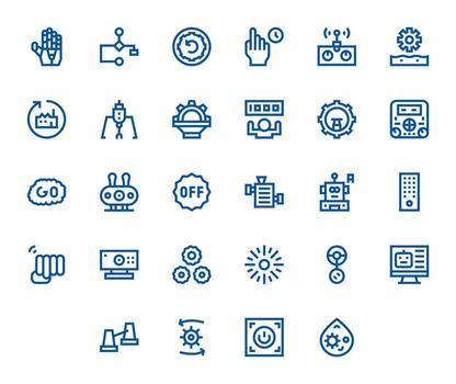 Operation Essential Set including 28 Pixel Optimized Bold Line 256x256 Icons vector