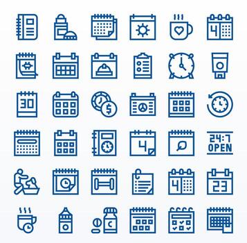 Daily Icon Repository containing 36 Bold Line 256x256 Pixel Optimized graphics vector