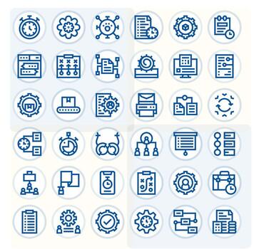 flujo de trabajo gráficos presentando 36 negrita línea editable 256x256 diseños vector