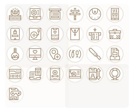 Save Complete Package with 25 256x256 Regular Line Pixel Optimized Icons vector