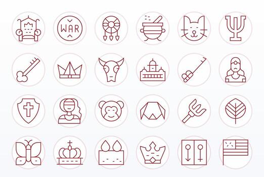 24 Thin Line PIXEL Perfect Icons crafted for Symbolism High Resolution applications vector