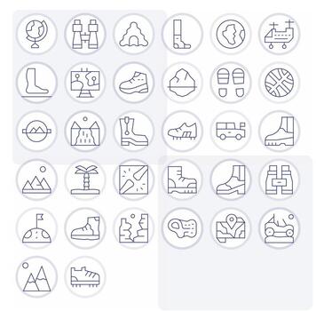 Thin Line Display Perfect Icons from Terrain Set with 32 128x128 Icons vector