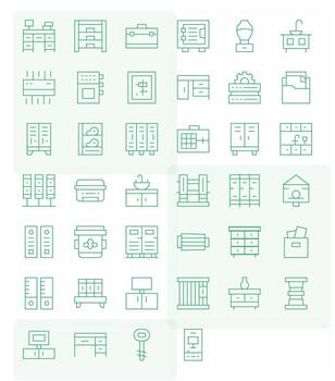 40 High Resolution Thin Line Display Perfect Icons for Cabinet Projects vector