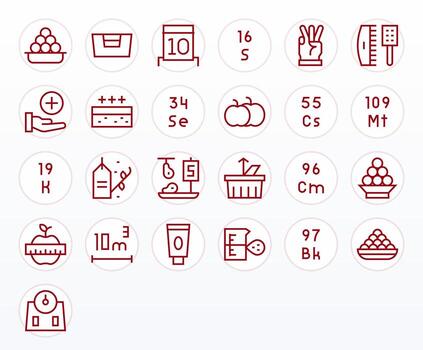 cantidad icono caja de herramientas presentando 25 píxel Perfecto 64 x 64 regular línea elementos vector