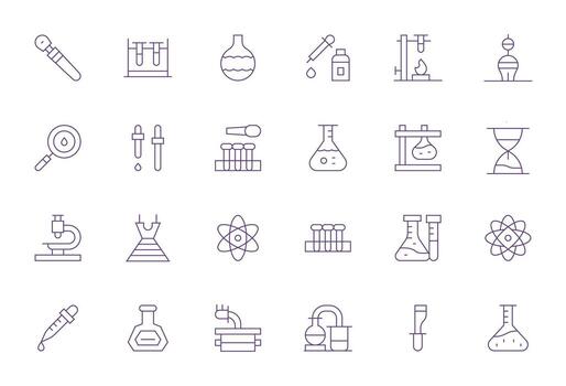 24 Display Perfect Thin Line Icons from Research Lab Collection vector