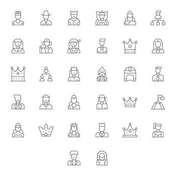 32 128x128 Thin Line Pixel Optimized Icons for Leader Projects vector