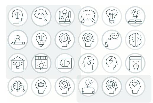 24 Thin Line Pixel Aligned Icons for Thought Graphics vector
