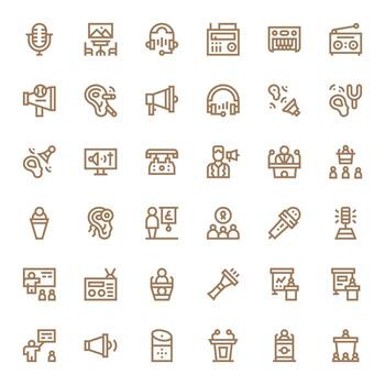 36 64 x 64 negrita línea íconos optimizado para altavoz monitor Perfecto monitor vector