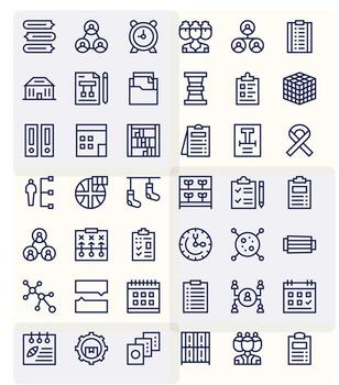 Organization Icon Set with 42 Regular Line Retina Ready Display Perfect Graphics vector