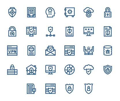 digital seguridad icono repositorio conteniendo 28 negrita línea 256x256 detalle mejorado gráficos vector