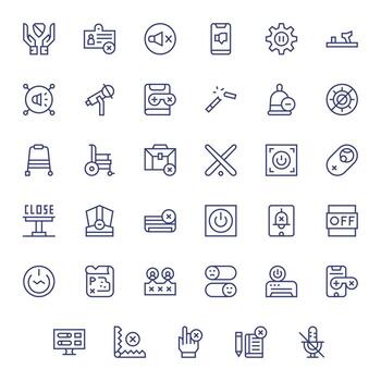 inhabilitar 256x256 icono paquete con 35 regular línea monitor Perfecto elementos vector