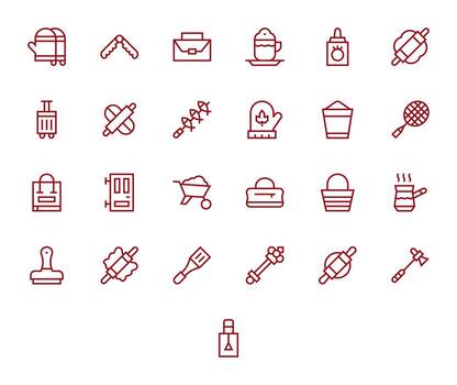 25 Icons for Handle featuring Retina Ready Pixel Optimized Regular Line Graphics vector