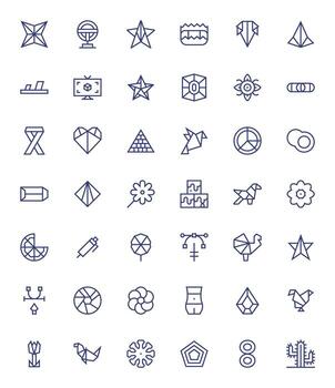 42 Regular Line Display Perfect Icons for Shape Graphics vector