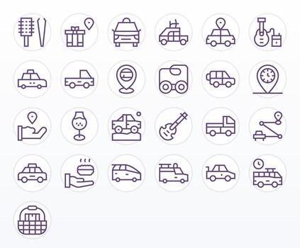25 Regular Line Icons from Pickup in 256x256 PIXEL Perfect Quality vector