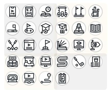 28 Icons inspired by Course in Pixel Optimized 64x64 Bold Line quality vector