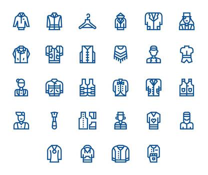28 Pixel Optimized Bold Line Icons designed for Jacket Interface vector