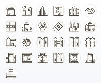 Complex Icon Repository containing 25 Regular Line 64x64 Detail Enhanced graphics vector