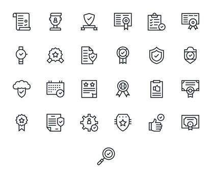 25 Display Perfect Regular Line Icons designed for Verified Interface vector