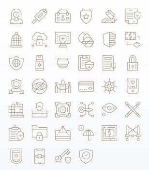 40 Thin Line Icons from Secure in Retina Ready Editable Quality vector