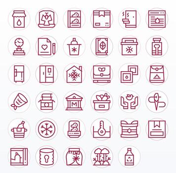 35 Regular Line Icons for Preservation in crisp 128x128 PIXEL Perfect resolution vector