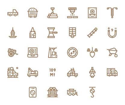 carga icono caja de herramientas presentando 28 detalle mejorado 128x128 negrita línea elementos vector