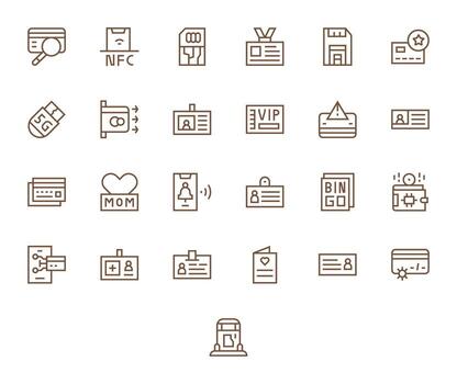 25 Regular Line Pixel Optimized 128x128 Icons from Card Suite vector