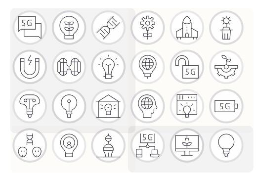 24 256x256 Thin Line PIXEL Perfect Icons for Innovation Projects vector