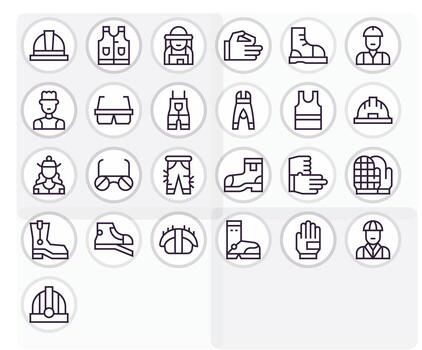 25 128x128 Icons for Labor in Pixel Optimized Regular Line Format vector