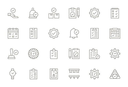 Done Professional Set with 24 Thin Line Detail Enhanced High Resolution Icons vector