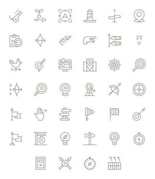 40 High Resolution Icons for Direction in Editable Thin Line Format vector