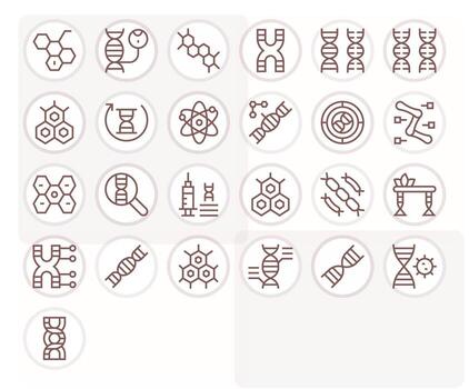 25 128x128 Regular Line Icons optimized for Molecular Editable display vector