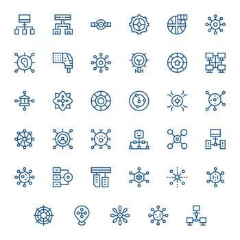 Hub Icon Set with 35 Regular Line Retina Ready Display Perfect Graphics vector