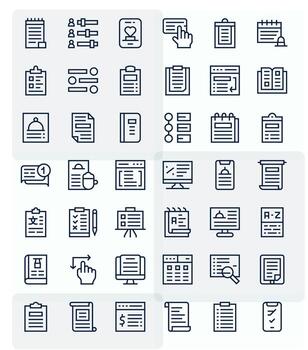 42 64x64 Display Perfect Icons for List in Regular Line Theme vector