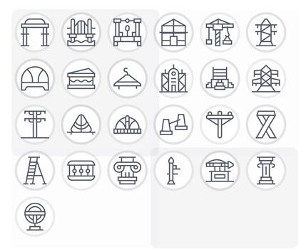 25 Regular Line Icons designed for Support Structure in High Resolution Editable format vector